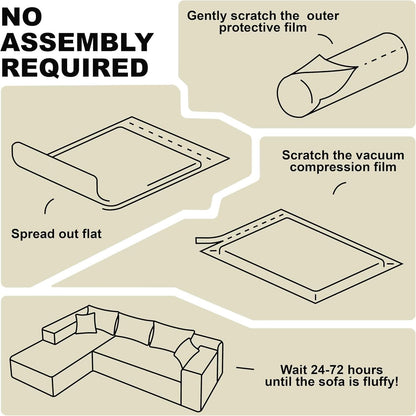 Beige L-Shape Modular Sectional Couch for Living Room