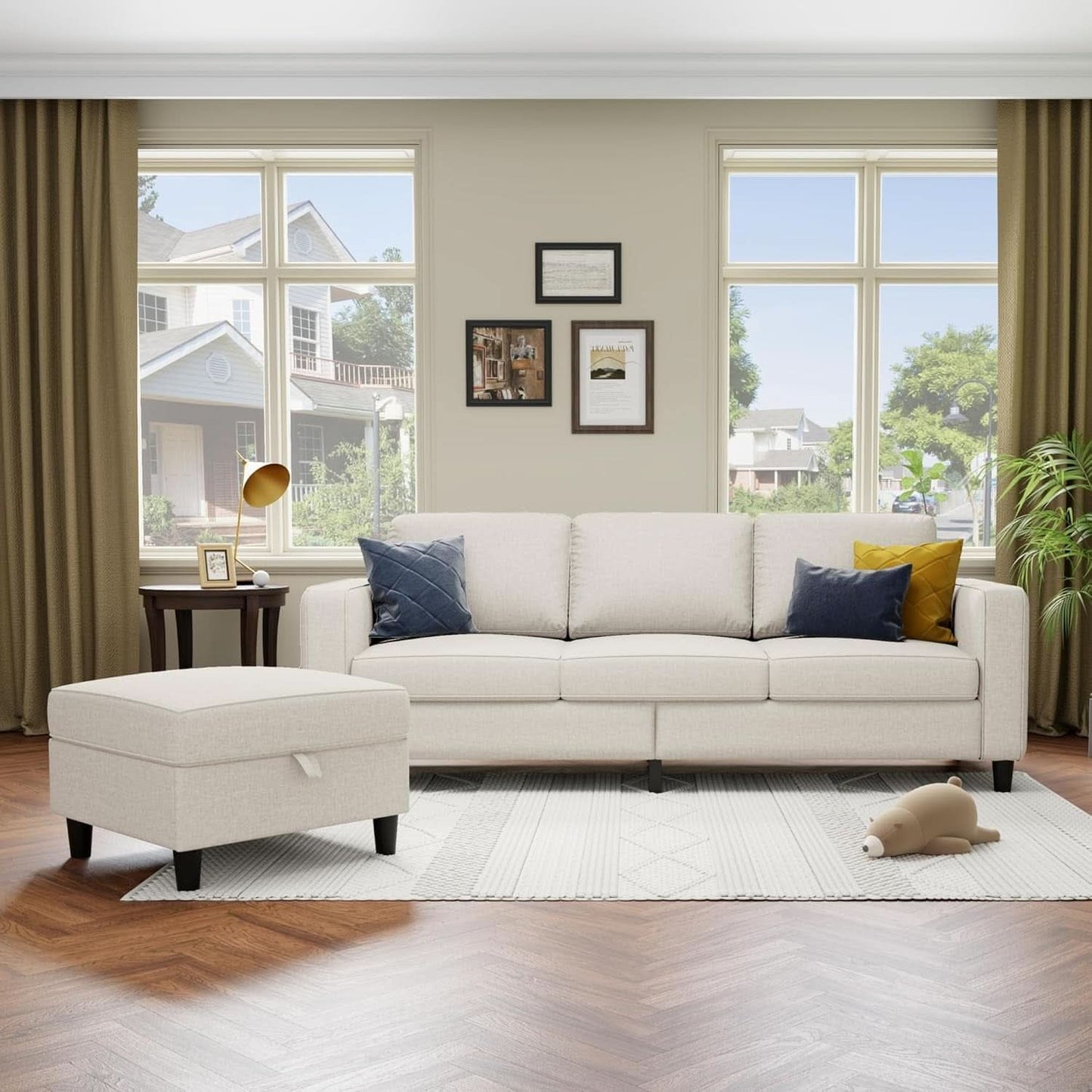 Beige Sectional Sofa for Small Spaces Comfortable and Versatile