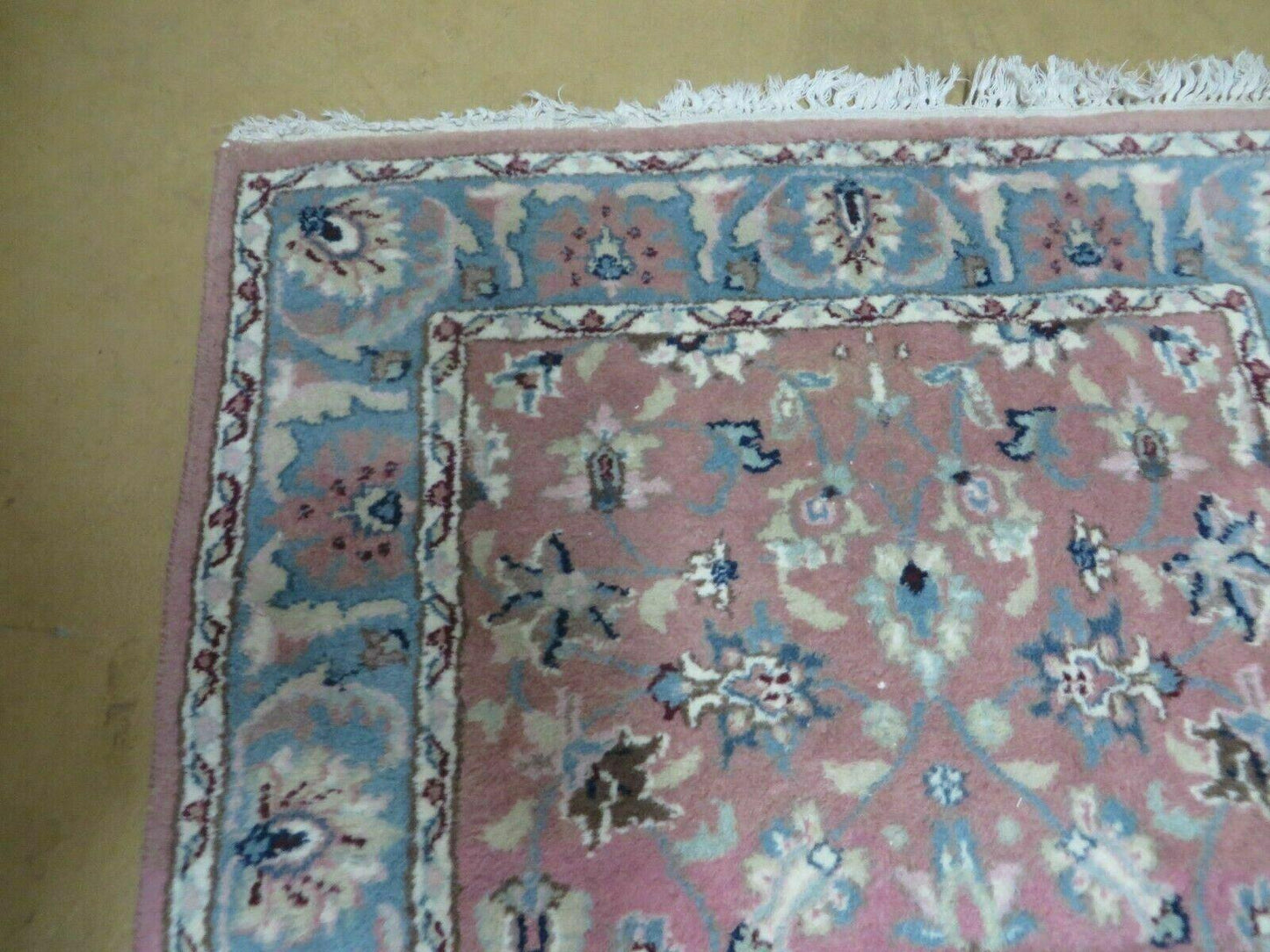 2' 8" X 12' Vintage Handmade India Floral Wool Runner Rug Nice