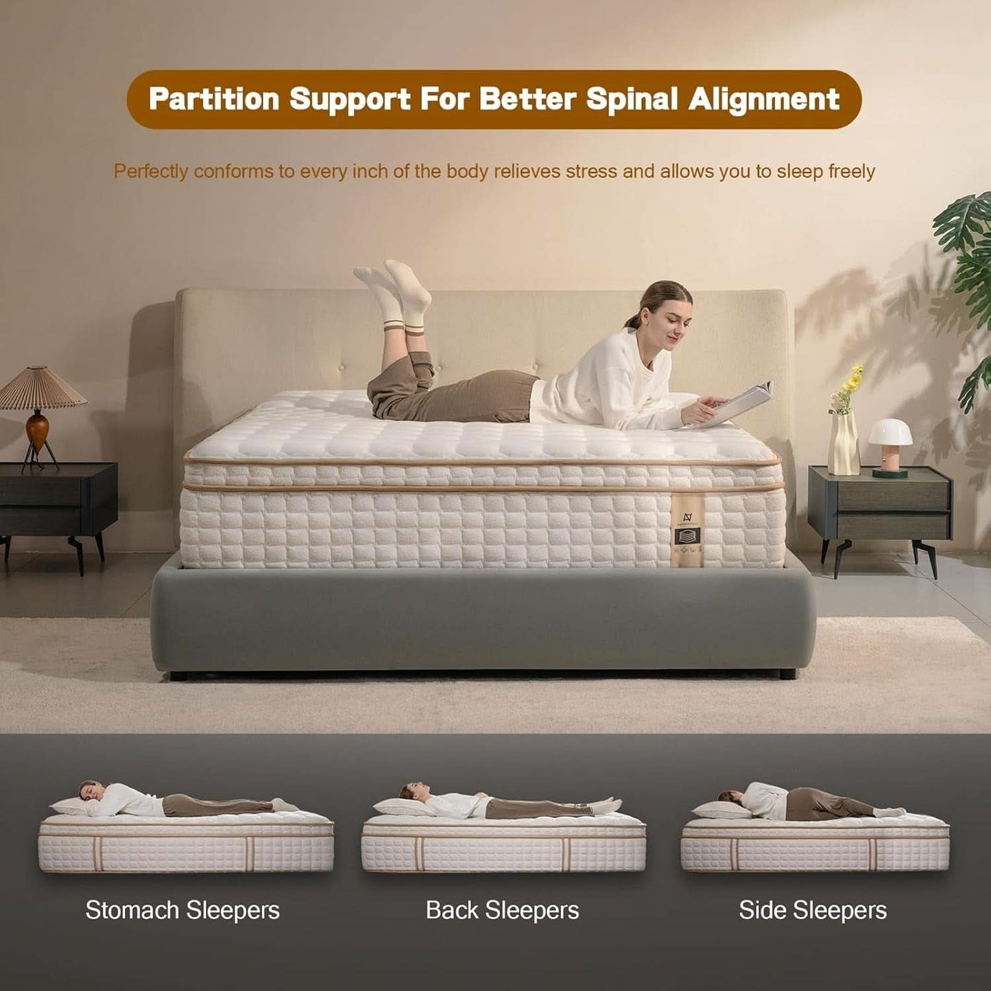 Full Size 12 Inch Hybrid Mattress With Memory Foam