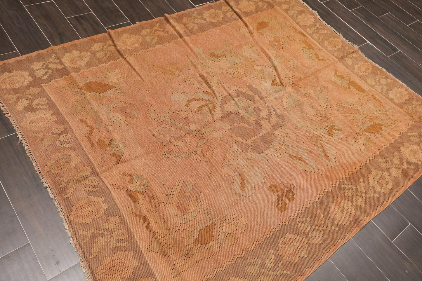 5' x 6'6" Antique Turksih Hand Knotted Wool Oriental Area Rug Traditional Rust