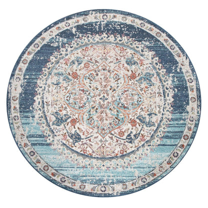 Blue Red Indoor & Outdoor Rug For Balcony Oriental Pattern