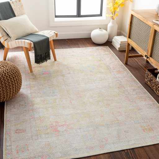 Bozkurt Vintage Flat Pile Washable Rug