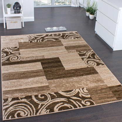 Brown Beige Designer Rug for Living Room