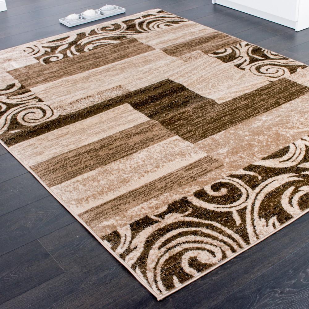 Brown Beige Designer Rug for Living Room