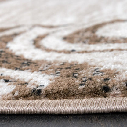 Brown Beige Designer Rug for Living Room