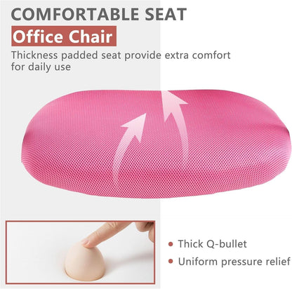 Pink Ergonomic Gaming Chair With Lumbar Support 360 Swivel