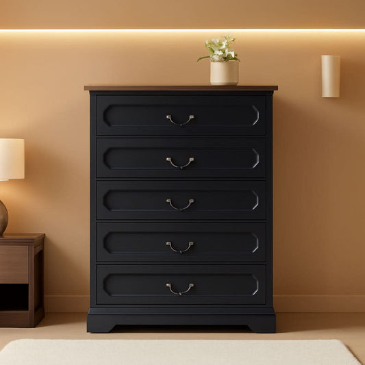 Premium Charcoal Farmhouse Dresser With Five Drawers