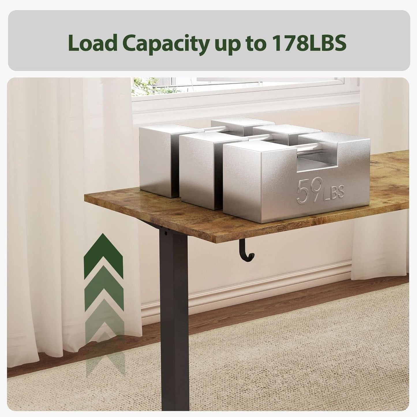 Electric L-Shaped Standing Desk 63 By 55 Inch Rustic Brown