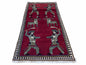3 X 6 Handmade Wool Rug Tribal Balouch Warriors Deer Animal Pictorial Red Swords