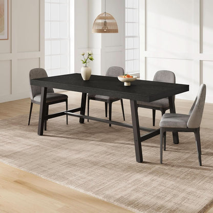 Industrial Wooden Dining Table 70 Inch Long Seats Six To Eight With Steel Frame