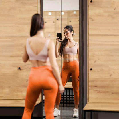 Frameless Full Length Mirror Tiles 16x12 Inch Wall Set