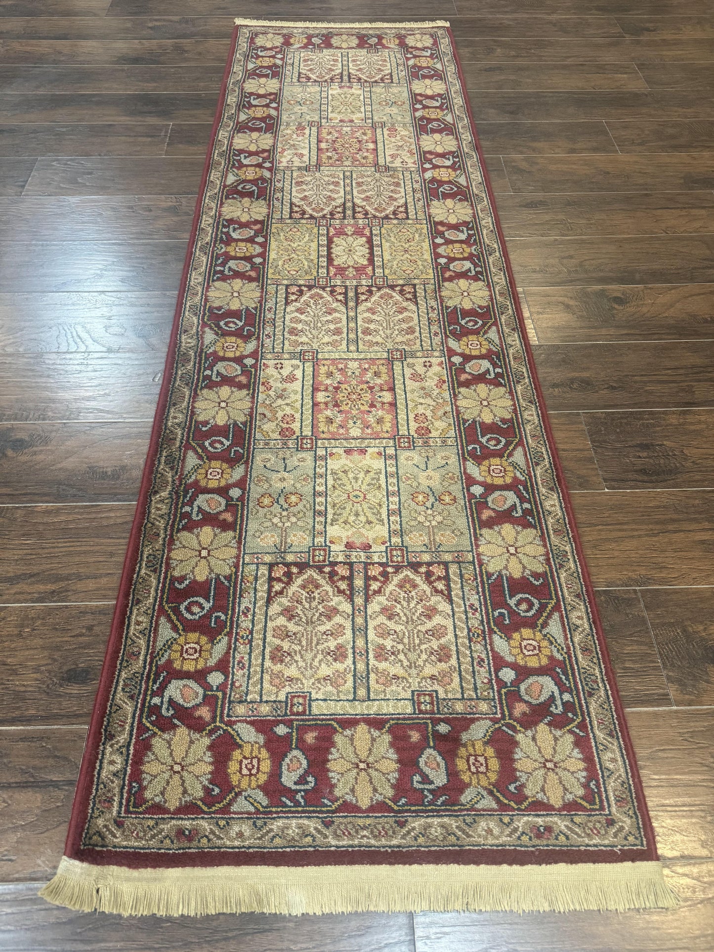 Karastan Runner Rug 2.6 x 8.6, Antique Legends Bakhtiari 2200, Vintage Wool Karastan Runner Rug, Panel Design