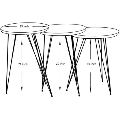Grey Marble Nesting Tables Set Of 3 Modern Round End Tables
