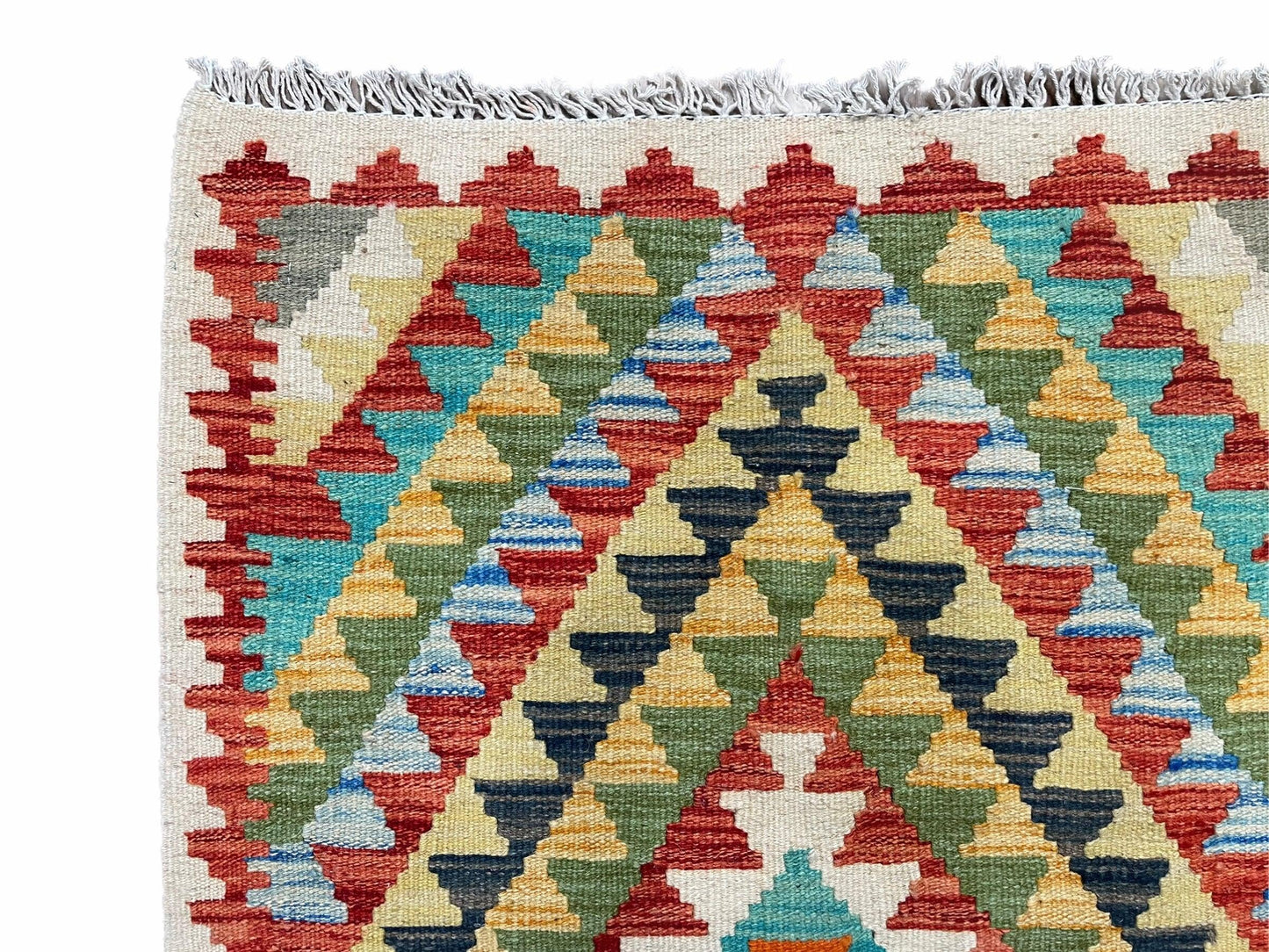 Small Kilim Rug 2x3 Colorful Turkish Kilim Accent Rug New Flatweave Wool Kilim Chobi Kilim Diamond Zigzag Playroom Rug
