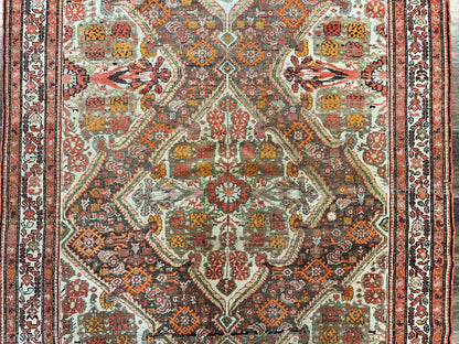 Wonderful Antique Persian Malayer Rug 4x6, Wool Hand Knotted Authentic Oriental Carpet, Very Fine