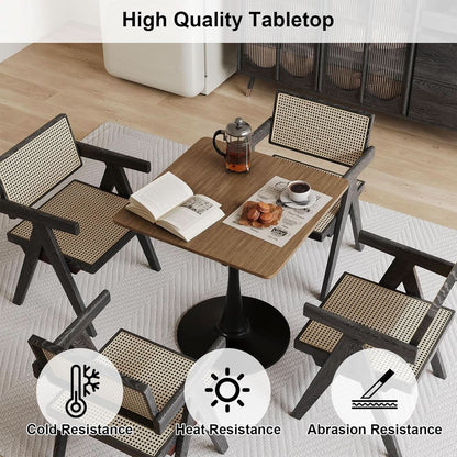 Walnut Finish Tulip Contemporary Dining Table For Two