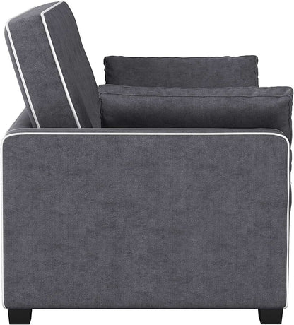 Ainsley Loveseat With Pull Out Sleeper Microfiber Charcoal
