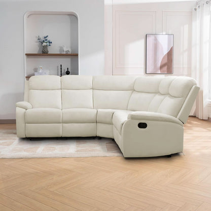 Off White Recliner Sectional Sofa Five Seats Living Room