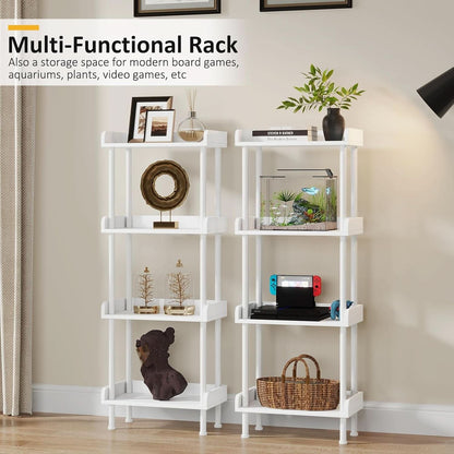 Wooden 4 Tier Bookcase For Small Spaces Living Room