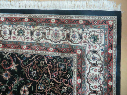 Indo Persian Rug 8x10, Wool Handmade Floral Carpet