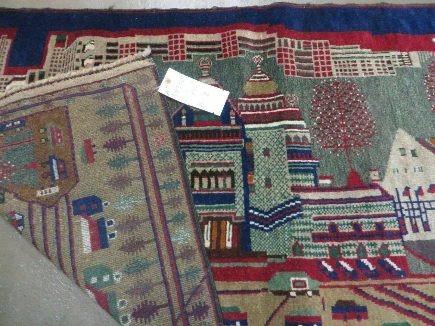 3' X 5' New Vintage Handmade Afghan Balouch Tribal Wool Pictorial Rug # 302