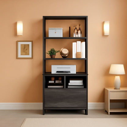 Grey File Cabinet With Charging Station And Locking Drawer