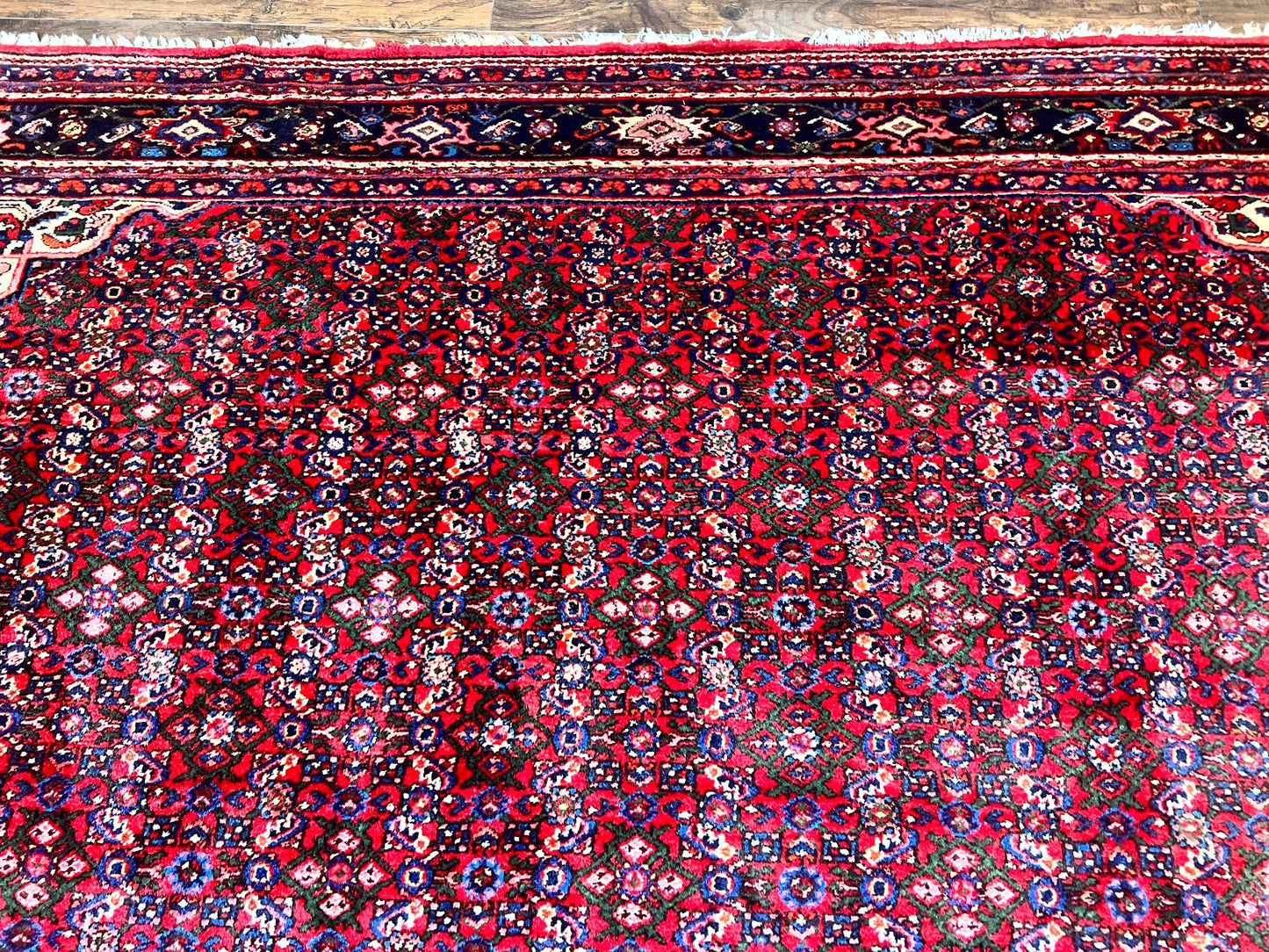 Large Persian Tribal Rug 11x17, Palace Sized Wool Handmade Vintage Carpet, Oversized Hand Knotted Rug, Red, Hamadan Dargazin Rug