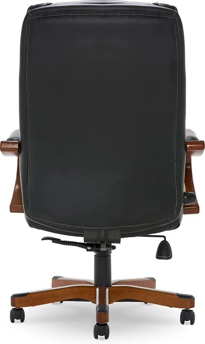 Big And Tall Executive Office Chair With Wood Accents