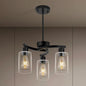 Three Light Black Dining Chandeliers For Kitchen Island