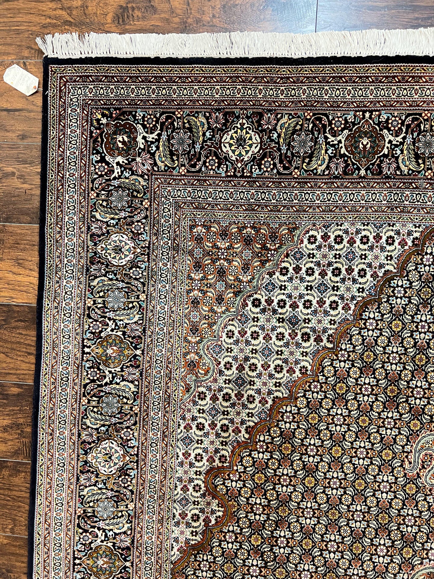 Wonderful Persian Tabriz Rug 7x10 ft, Very Fine 50 Raj 350 KPSI Oriental Carpet, Herati Mahi Pattern, Authentic Hand Knotted Handmade Wool Vintage