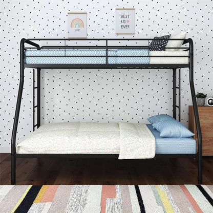 Dusty Metal Bunk Bed Frame Twin Over Full Black Finish