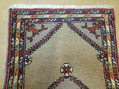 2'4" X 11' Antique Handmade Turkish Wool Rug Runner Carpet Camel Hair Nice