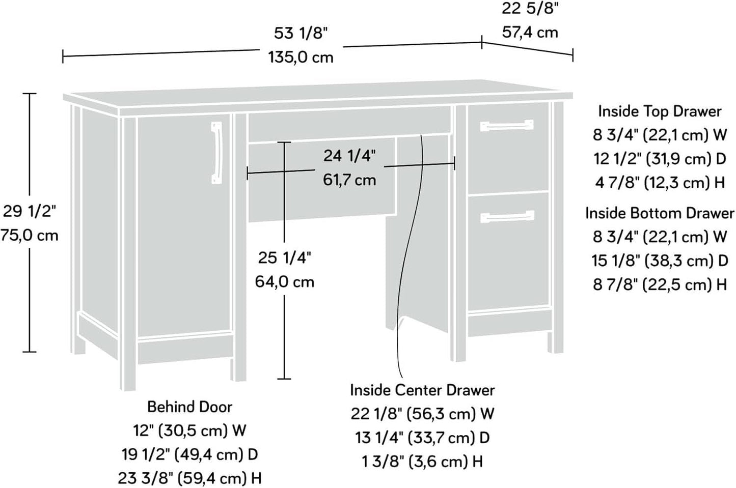 Cannery Bridge Desk Sindoori Mango Featuring Drawers