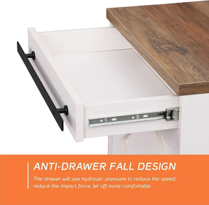 98.4 Inch Wide TV Stand Antique White For Living Room