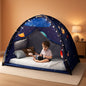 Twin Bed Tent Canopy Blue Black out Privacy Indoor Play house For Kids