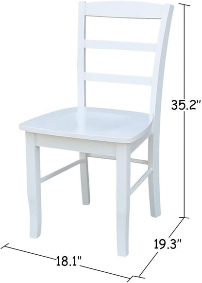 Madrid Ladderback Dining Chairs Set Of Two White Finish