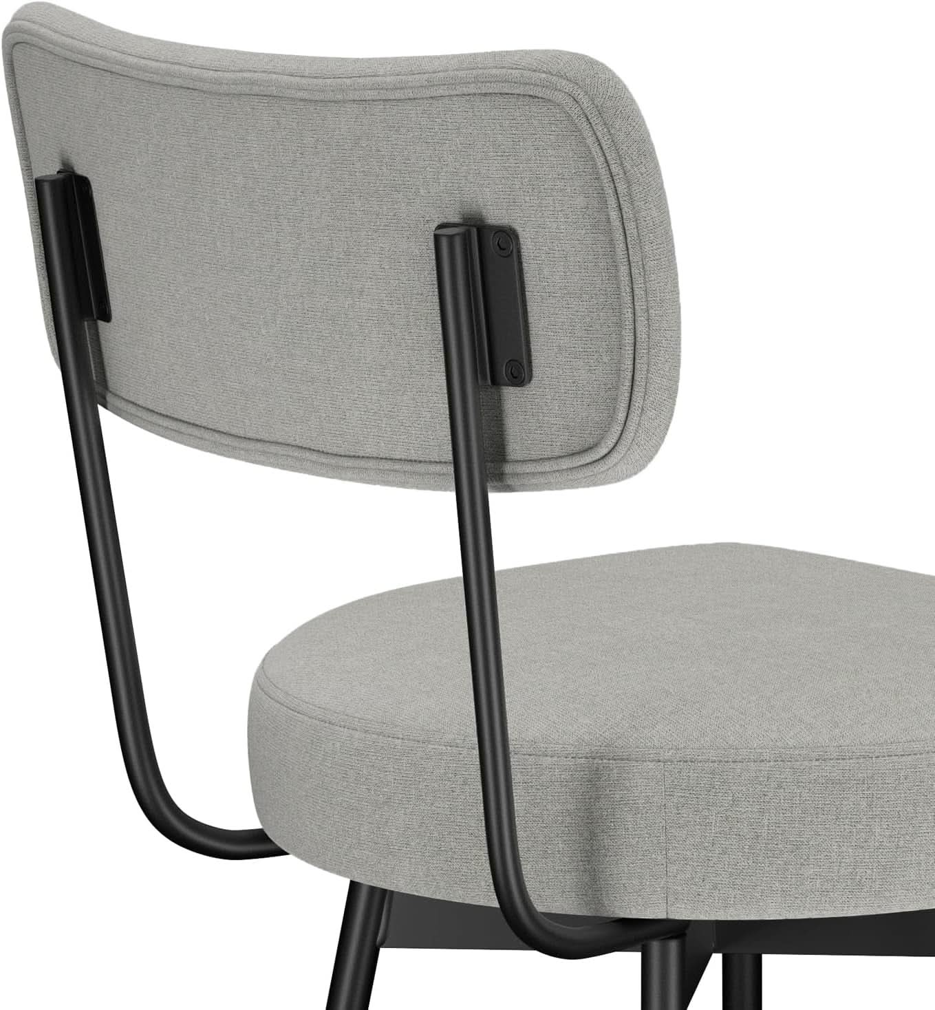 Giselle Swivel Bar Stools Set 2 29 Inch Upholstered Light Grey