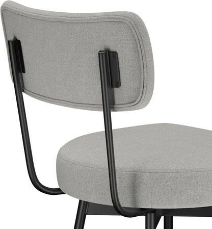 Giselle Swivel Bar Stools Set 2 29 Inch Upholstered Light Grey