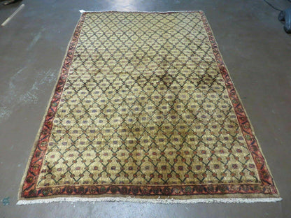 4' X 6' Handmade Indian Allover Wool Rug Camel Hair Color #119