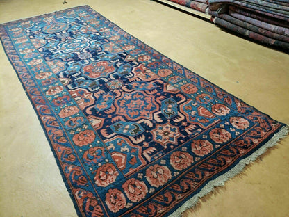 3'10" X 10' Antique Caucasian Seychor Rug Hand Made Wool Carpet Organic Dye Nice