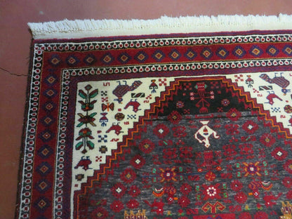 4' X 7' Vintage Handmade Indian Jaipur Rug Bird Carpet