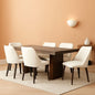 Beige Upholstered Dining Chairs With Wood Legs Set Of 6