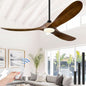 52 Inch Walnut Wood Ceiling Fan With Integrated LED Remote