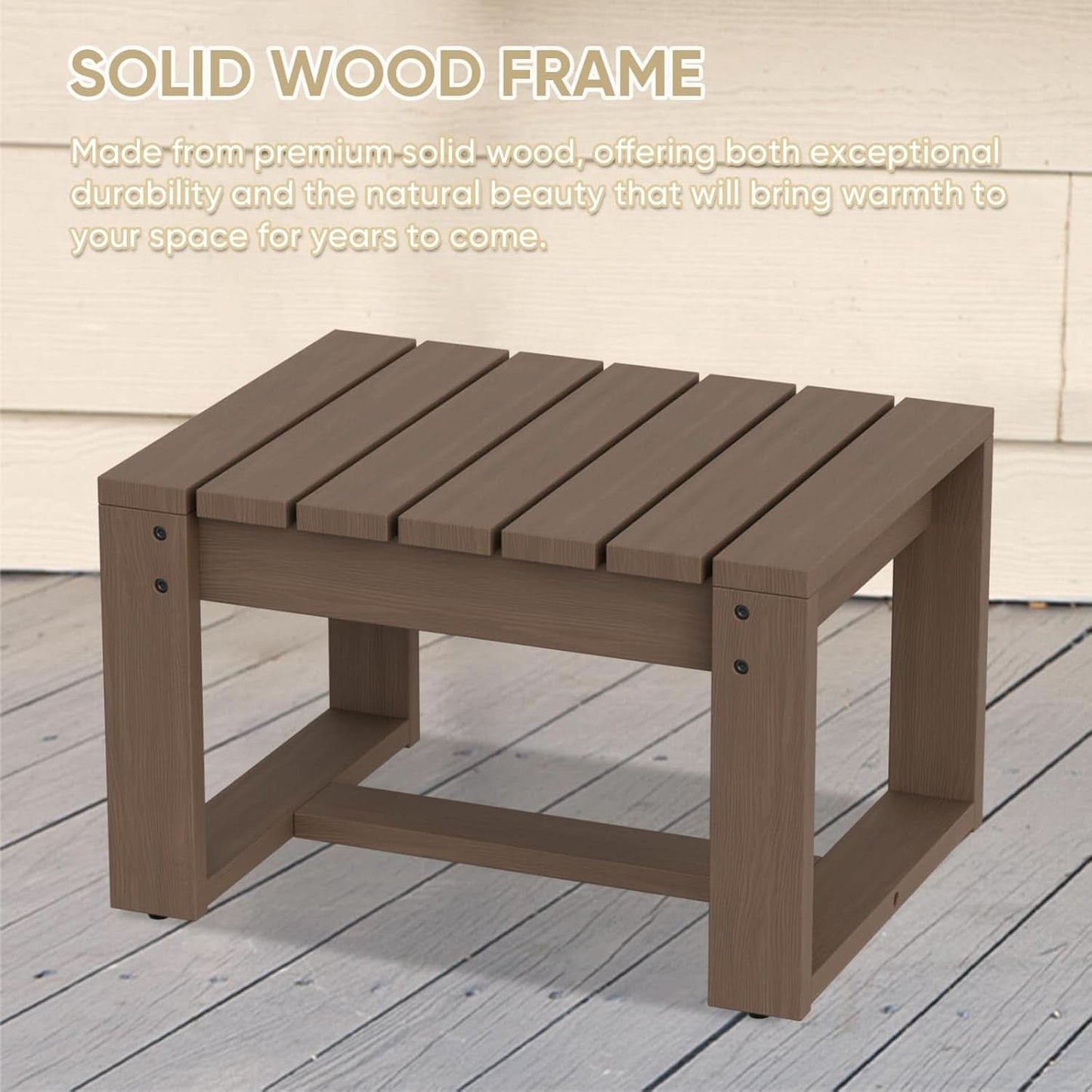 Natural Cedar Outdoor Ottomans With Removable Cushions