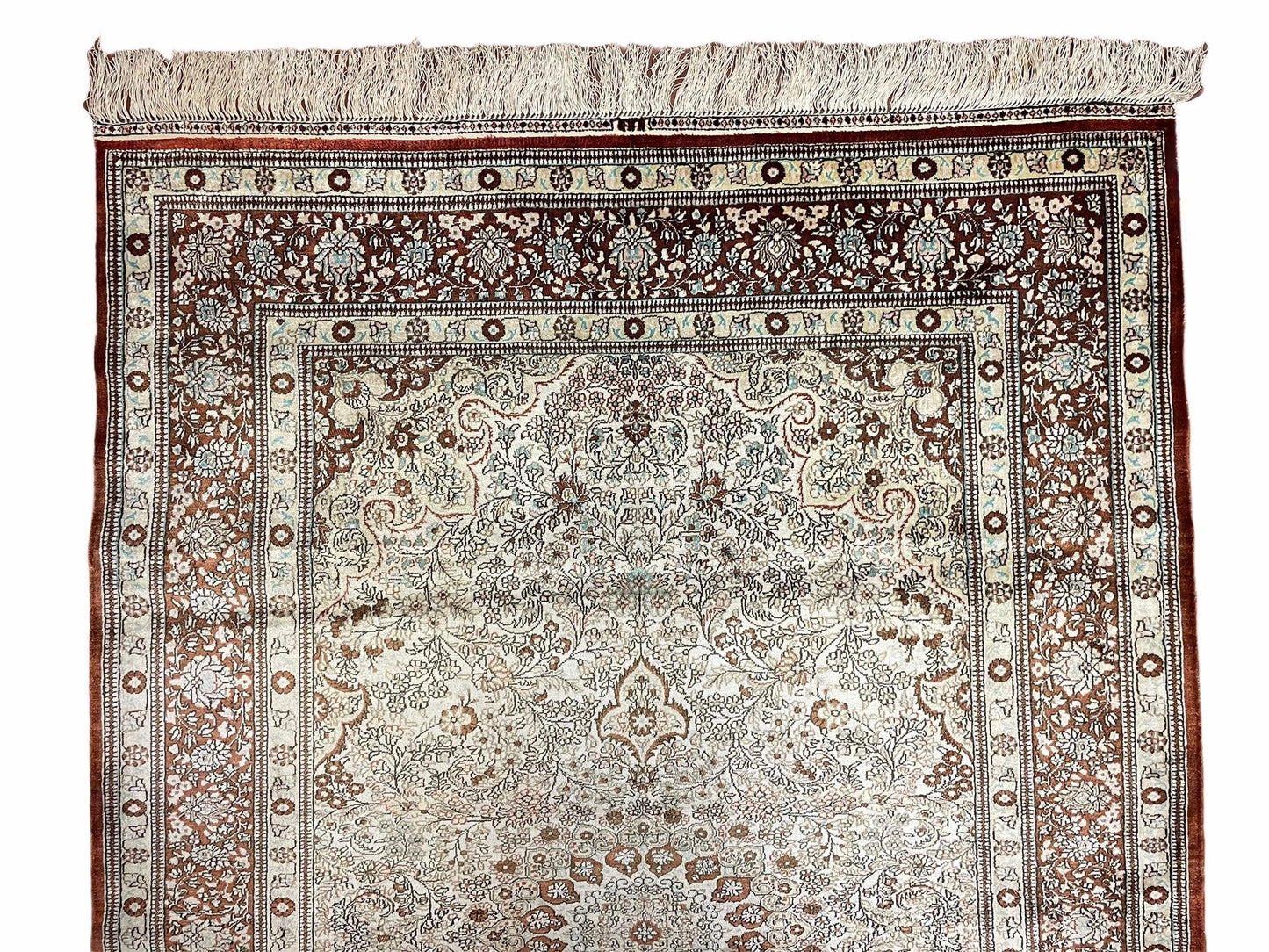 4' X 6' Vintage Fine Handmade Chinese Oriental Silk Rug 400 KPSI Wow