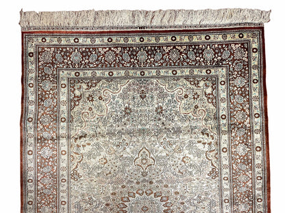 4' X 6' Vintage Fine Handmade Chinese Oriental Silk Rug 400 KPSI Wow