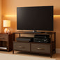 Dresser Style TV Stand With Two Drawers And Wood Top