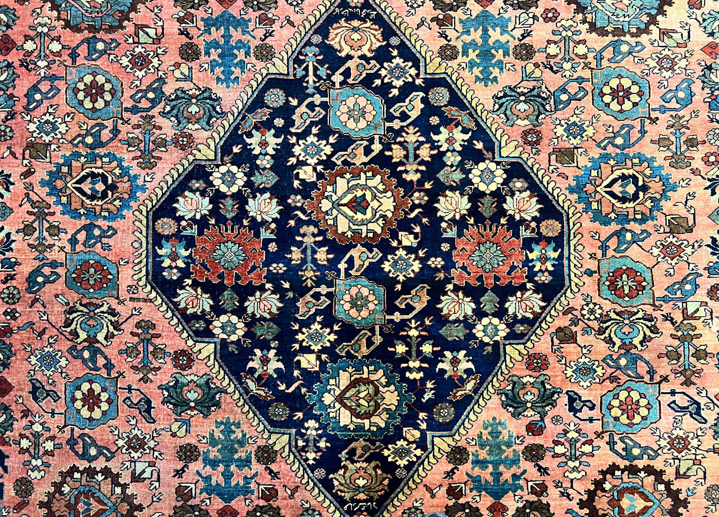 Rare Persian Sarouk Farahan Rug 9x15 – Antique Wool Carpet, Signed By Master Weaver