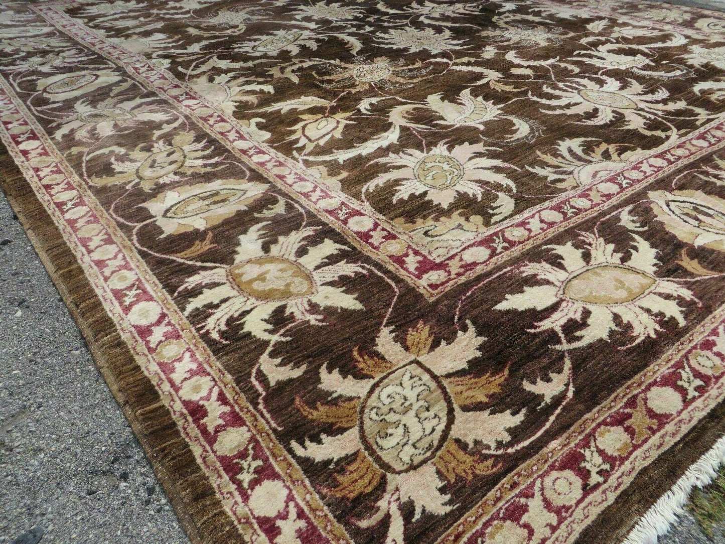 13' X 16' Vintage Handmade Peshawar Oushak Wool Rug Carpet Nice